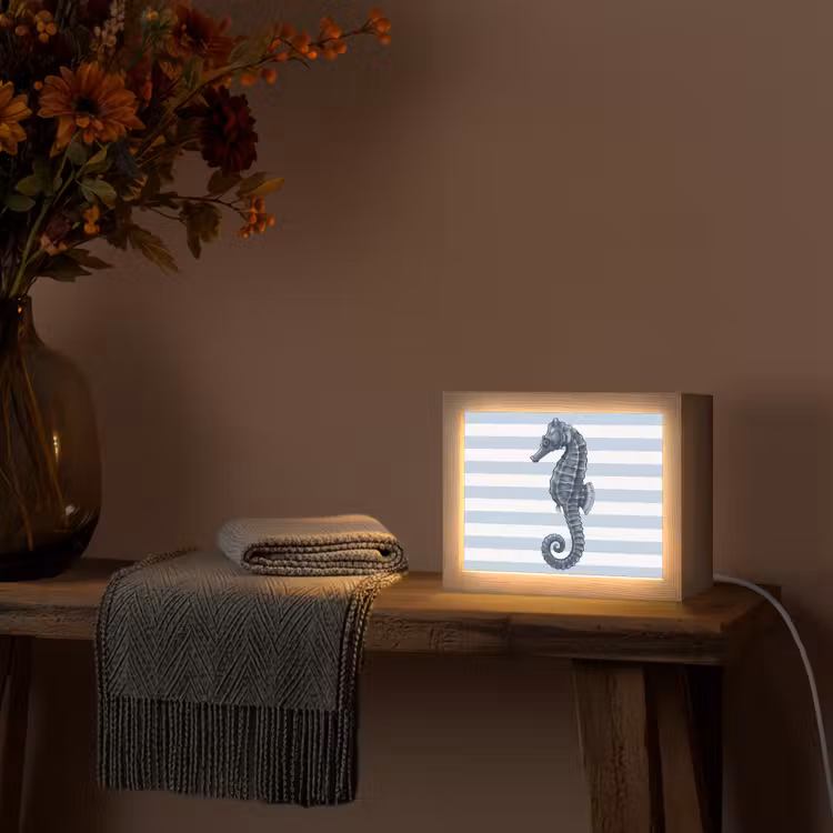Lightbox - Wandlamp - Vis - Oceaan - Illustratie - Blauw - Strepen — 5