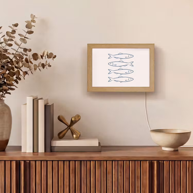 Lightbox - Wandlamp - Vis - Vier - Dieren - Abstract - Blauw — 4