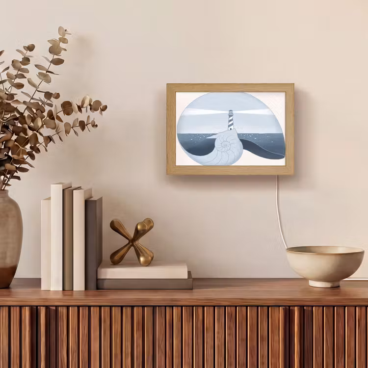 Lightbox - Wandlamp - Vuurtoren - Zee - Schelp - Abstract - Blauw — 4