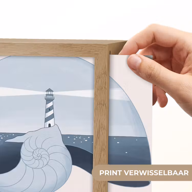 Lightbox - Wandlamp - Vuurtoren - Zee - Schelp - Abstract - Blauw — 6