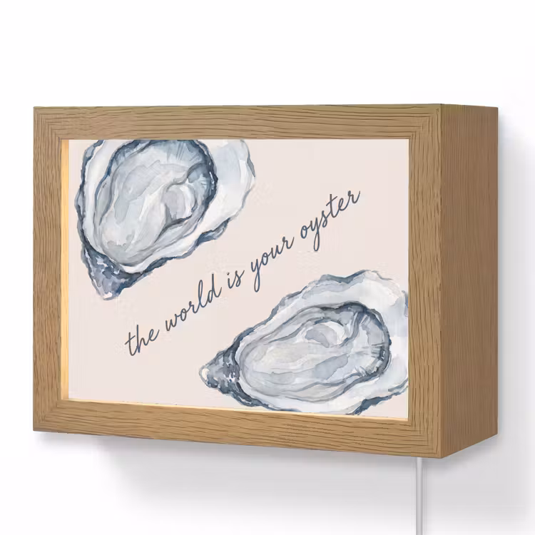 Lightbox - Wandlamp - Zeeleven - Oester - Aquarel - Minimalistisch - Blauw — 1