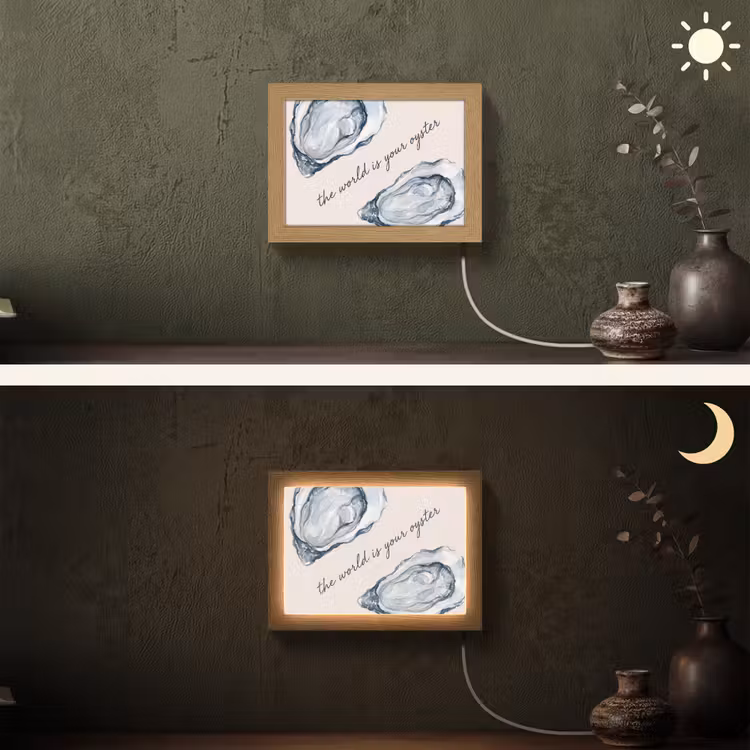 Lightbox - Wandlamp - Zeeleven - Oester - Aquarel - Minimalistisch - Blauw — 3