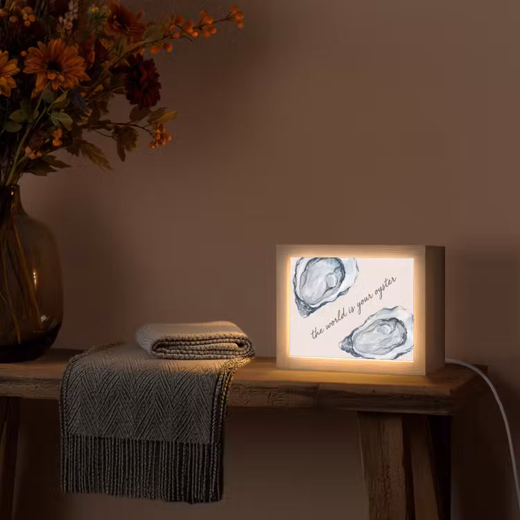 Lightbox - Wandlamp - Zeeleven - Oester - Aquarel - Minimalistisch - Blauw — 5