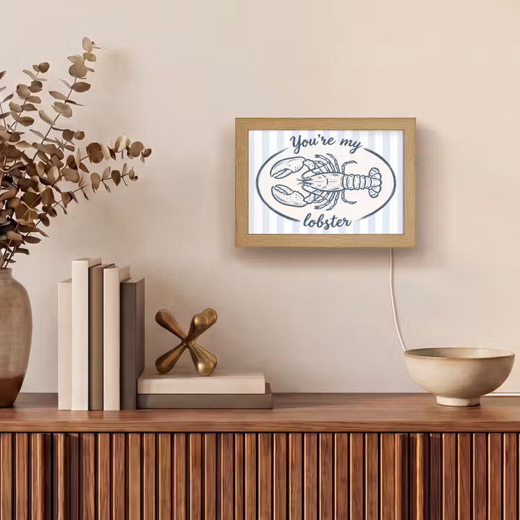 Lightbox - Wandlamp - Kreeft - Illustratie - Liefde - Blauw - Decoratie — 4