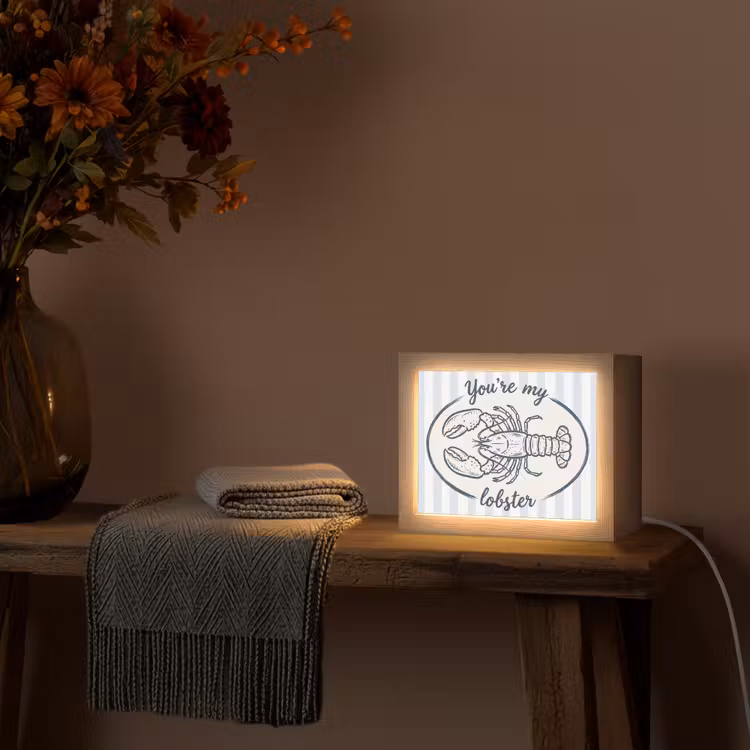 Lightbox - Wandlamp - Kreeft - Illustratie - Liefde - Blauw - Decoratie — 5