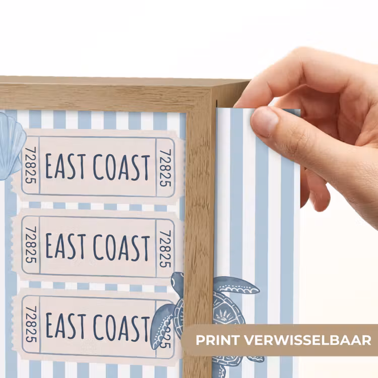 Lightbox - Wandlamp - Schelp - Oceaan - Kust - Blauw - Illustratie — 6