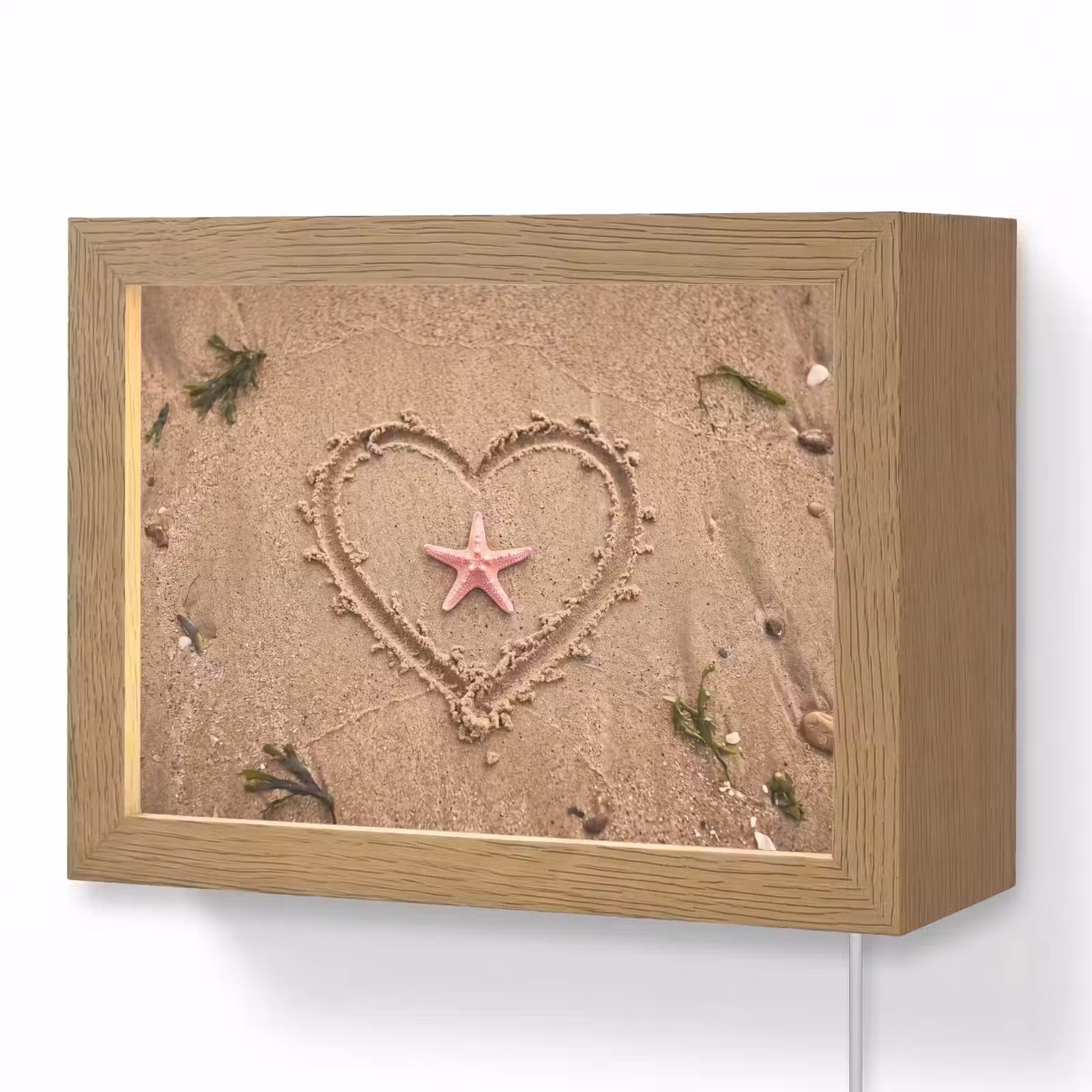 Lightbox - Wandlamp - Dieren - Hart - Strand - Zand - Roze — 1