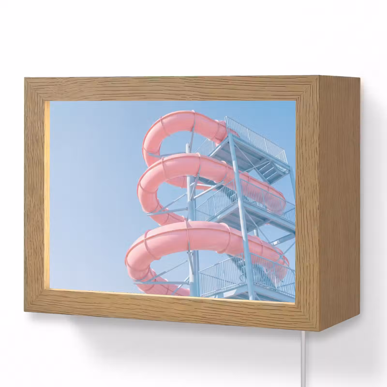 Lightbox - Wandlamp - Glijbaan - Waterpark - Spiraal - Modern - Roze — 1
