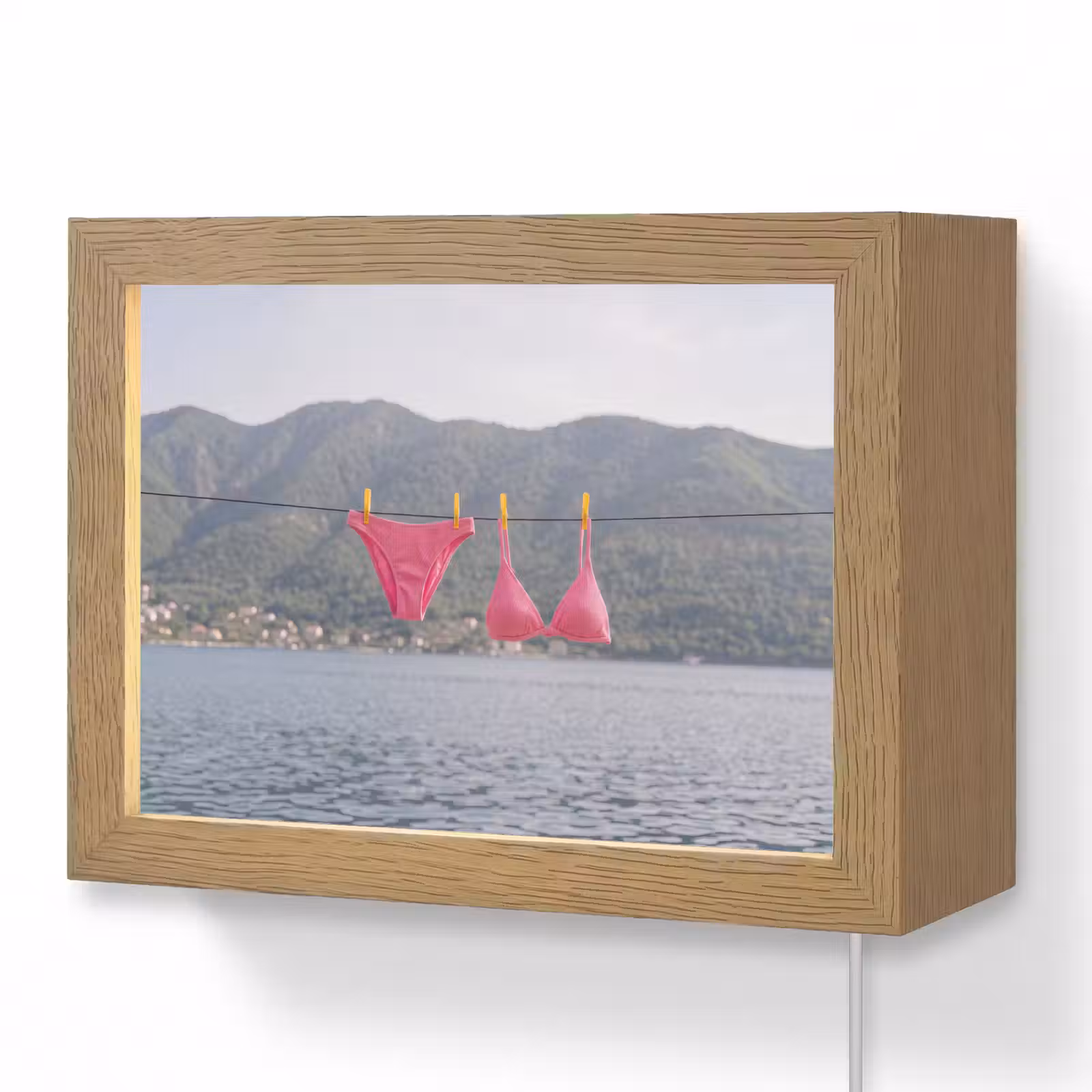 Lightbox - Wandlamp - Kleding - Badkleding - Waslijn - Zomer - Roze — 1