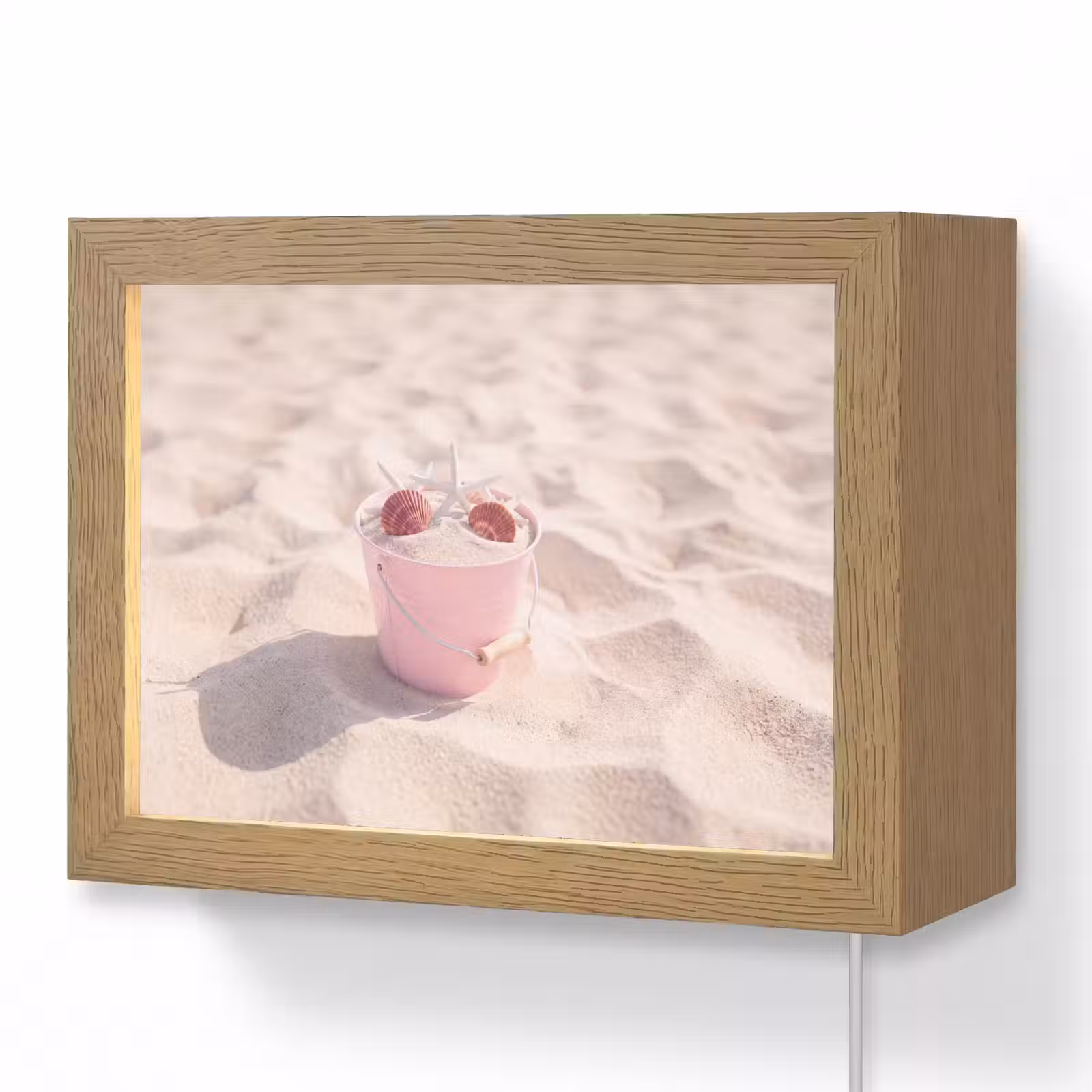 Lightbox - Wandlamp - Strand - Schelpen - Zomer - Roze - Decoratie — 1
