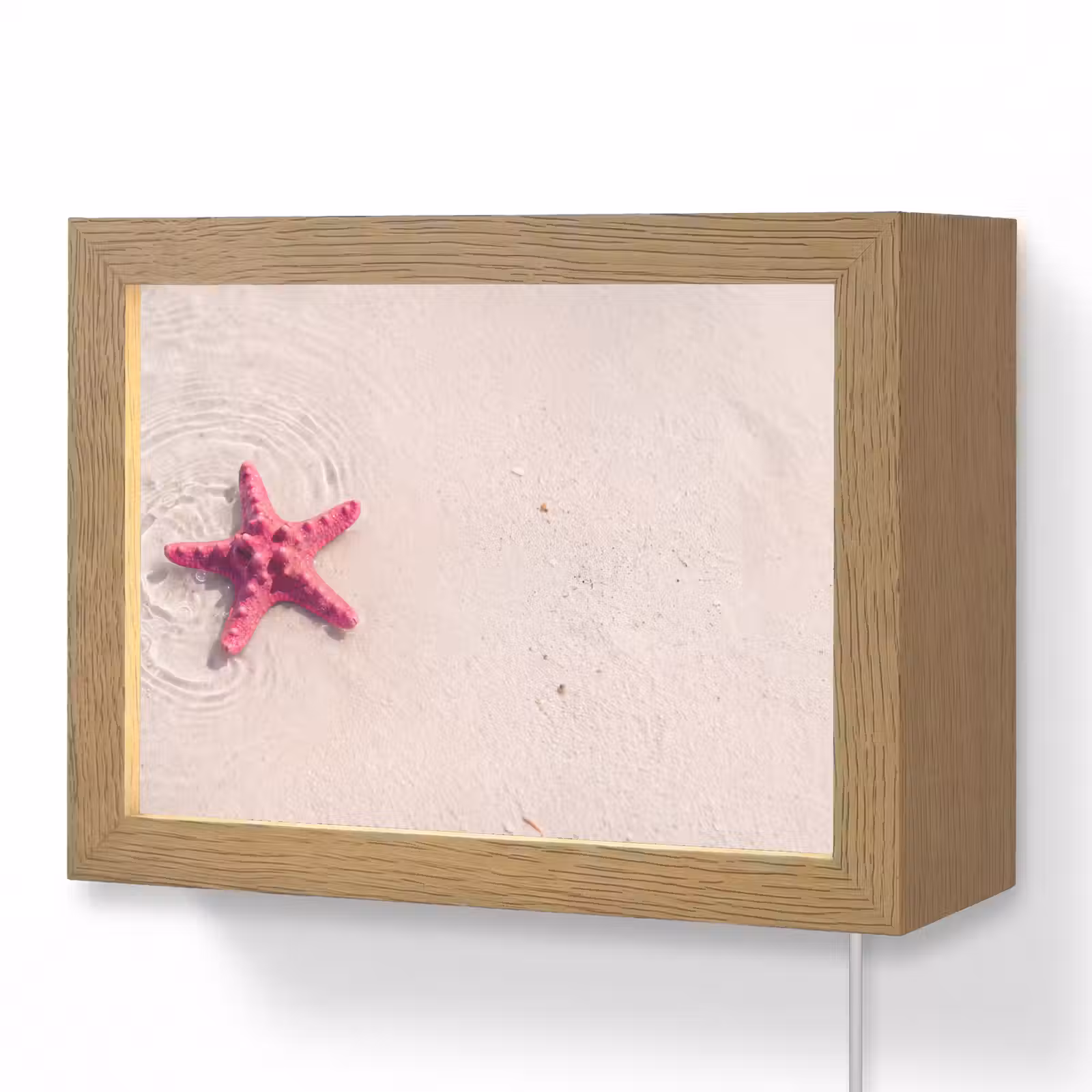 Lightbox - Wandlamp - Zeeleven - Zeester - Strand - Roze - Water — 1