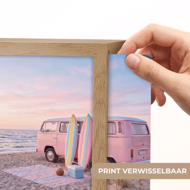 Lightbox - Wandlamp - Busje - Strand - Surfplank - Zomer - Roze — 6