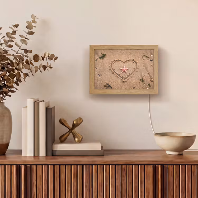 Lightbox - Wandlamp - Dieren - Hart - Strand - Zand - Roze — 4