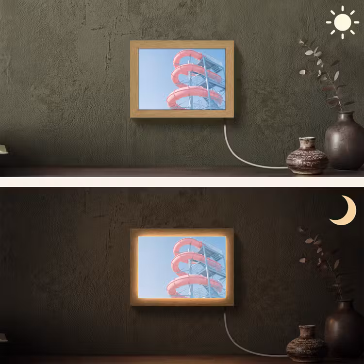 Lightbox - Wandlamp - Glijbaan - Waterpark - Spiraal - Modern - Roze — 3