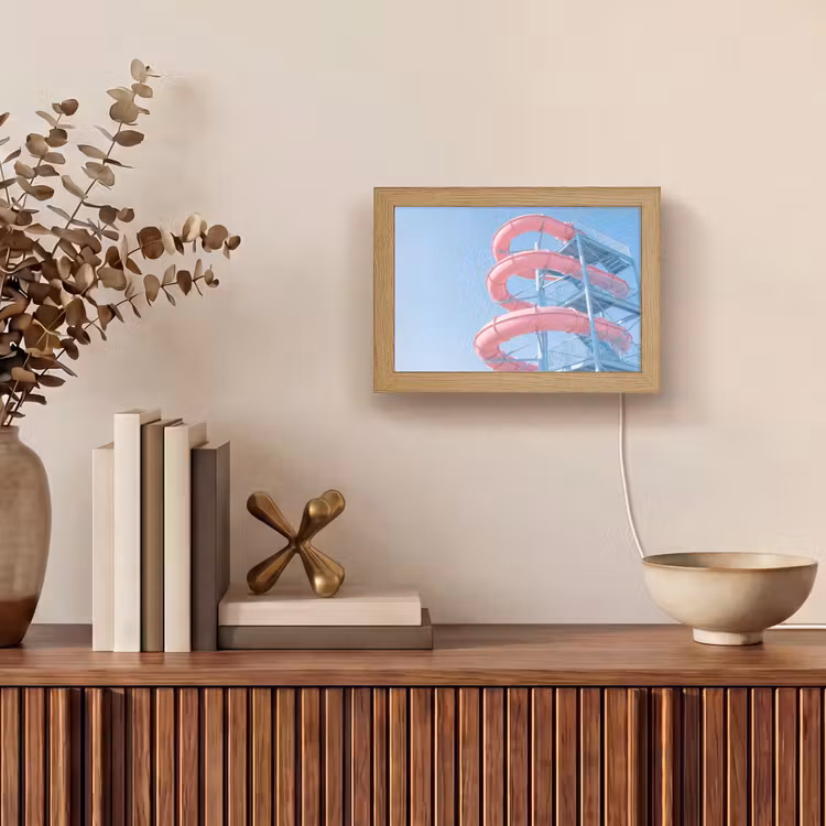 Lightbox - Wandlamp - Glijbaan - Waterpark - Spiraal - Modern - Roze — 4