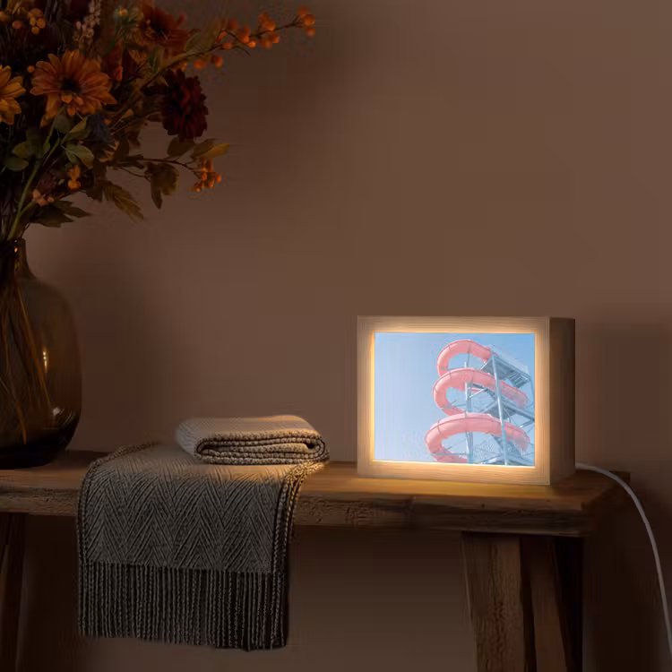 Lightbox - Wandlamp - Glijbaan - Waterpark - Spiraal - Modern - Roze — 5