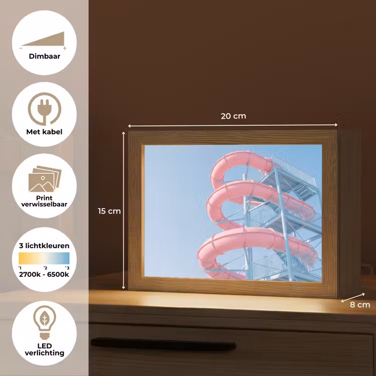 Lightbox - Wandlamp - Glijbaan - Waterpark - Spiraal - Modern - Roze — 9