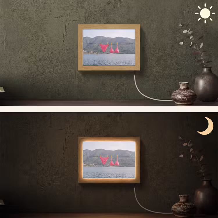 Lightbox - Wandlamp - Kleding - Badkleding - Waslijn - Zomer - Roze — 3