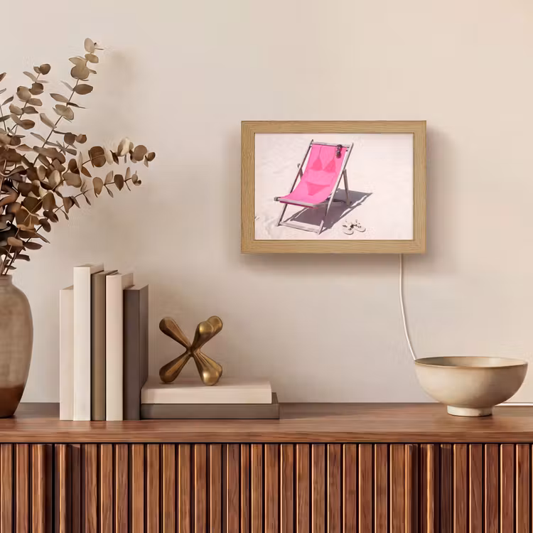 Lightbox - Wandlamp - Strand - Ligstoel - Badkleding - Zomer - Roze — 4