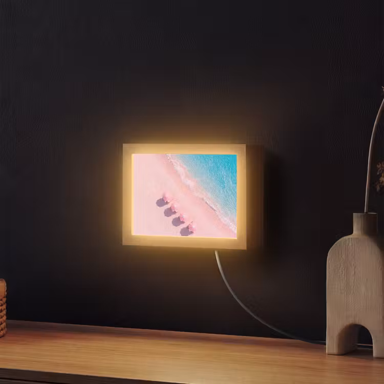 Lightbox - Wandlamp - Strand - Roze zand - Zee - Zomer - Natuur — 2