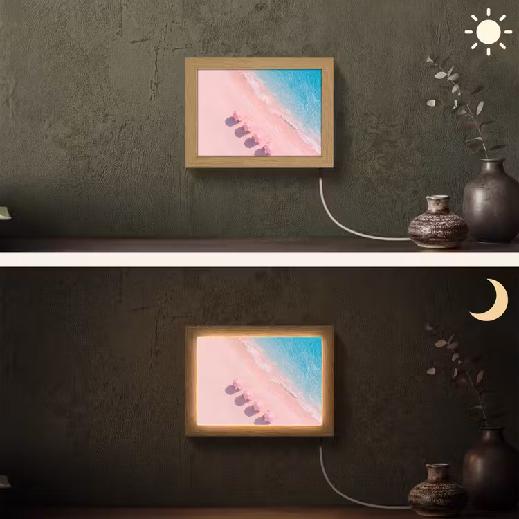 Lightbox - Wandlamp - Strand - Roze zand - Zee - Zomer - Natuur — 3