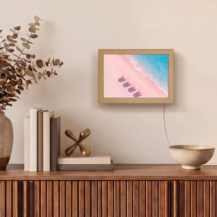 Lightbox - Wandlamp - Strand - Roze zand - Zee - Zomer - Natuur — 4