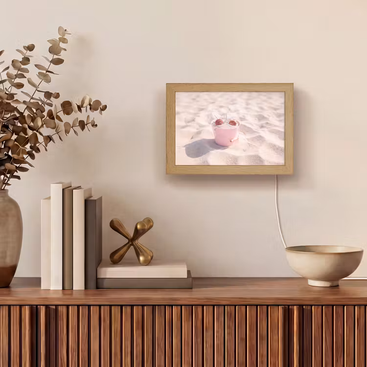 Lightbox - Wandlamp - Strand - Schelpen - Zomer - Roze - Decoratie — 4