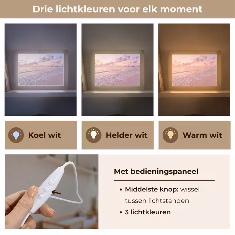 Lightbox - Wandlamp - Strand - Zonsondergang - Natuur - Minimalistisch - Roze — 7