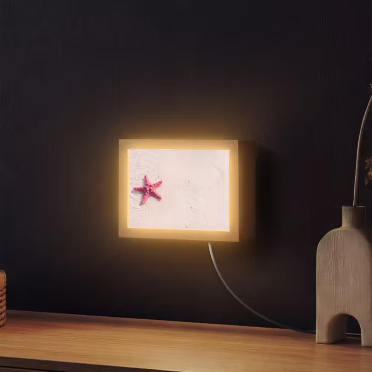 Lightbox - Wandlamp - Zeeleven - Zeester - Strand - Roze - Water — 2
