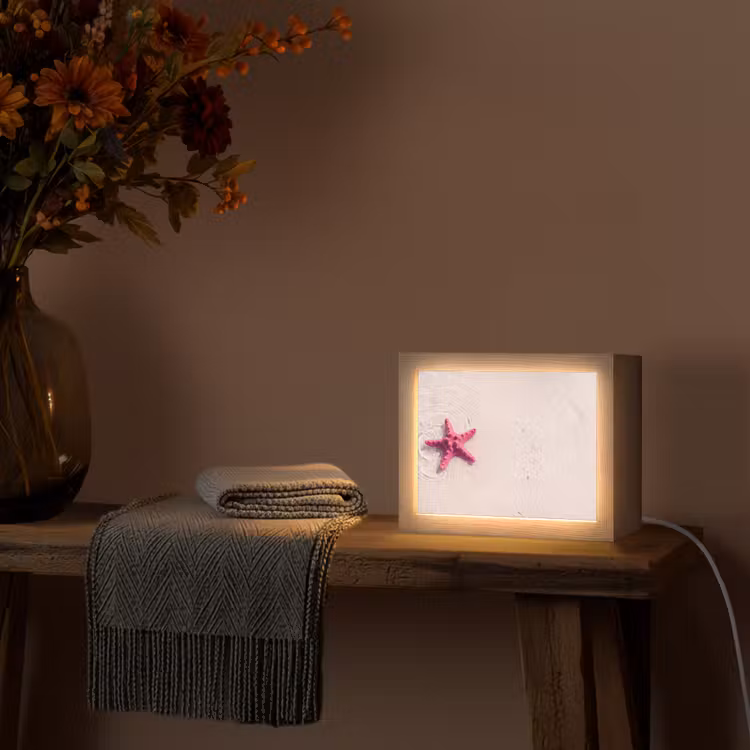 Lightbox - Wandlamp - Zeeleven - Zeester - Strand - Roze - Water — 5
