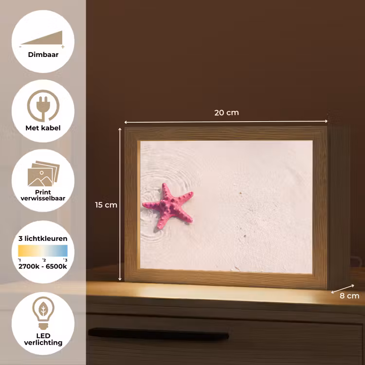Lightbox - Wandlamp - Zeeleven - Zeester - Strand - Roze - Water — 9