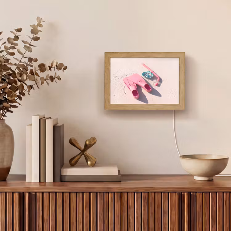 Lightbox - Wandlamp - Snorkelset - Strand - Zomer - Roze — 4