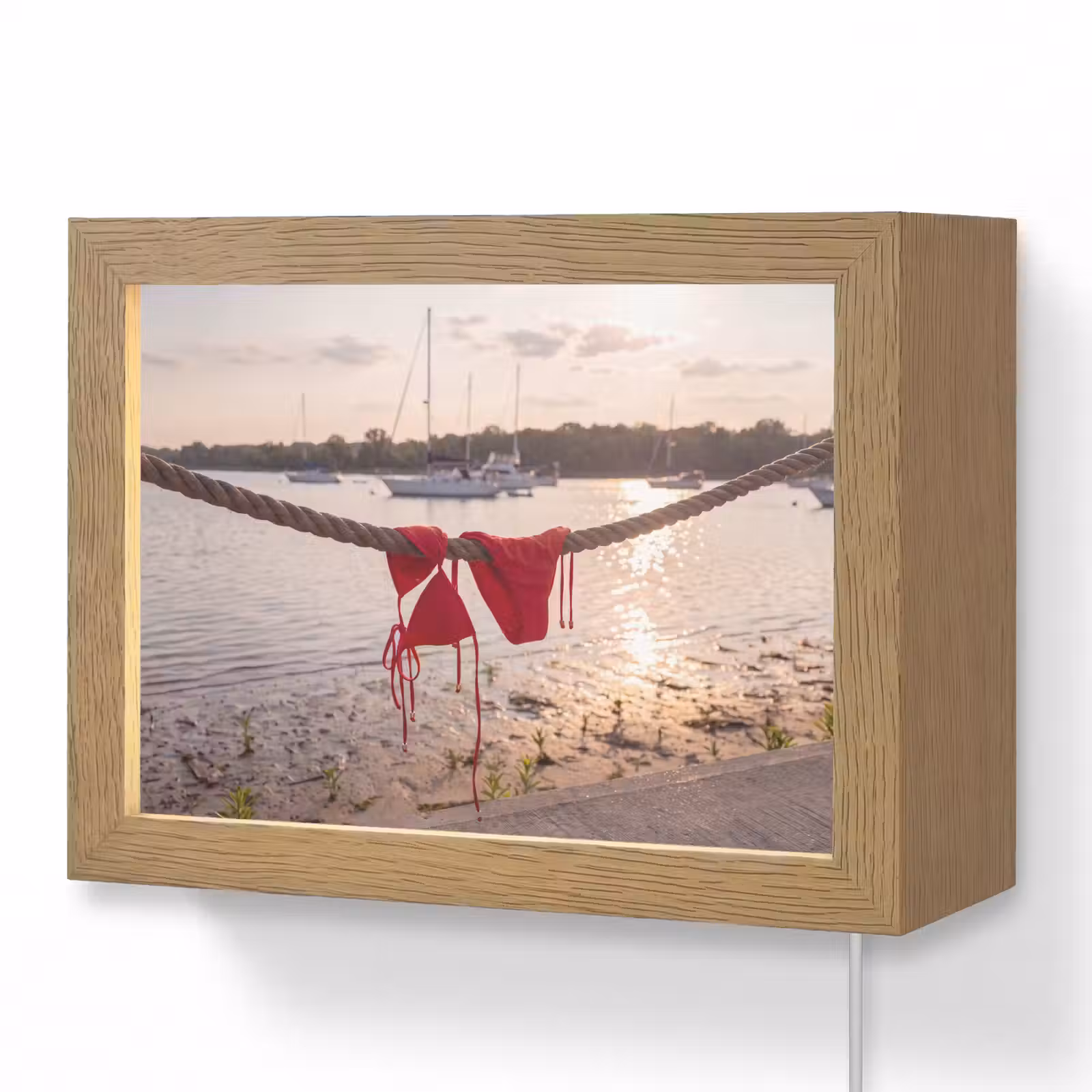 Lightbox - Wandlamp - Badkleding - Rood - Zomer - Water - Zonsondergang — 1