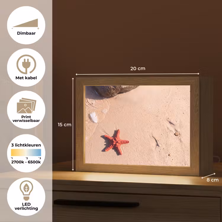 Lightbox - Wandlamp - Dieren - Strand - Zee - Natuur - Rood — 9
