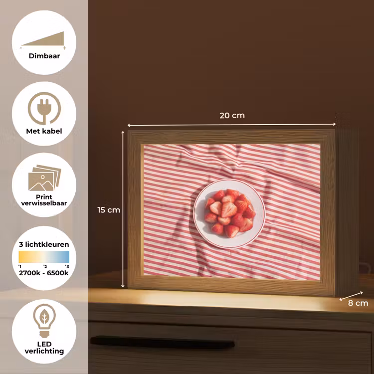 Lightbox - Wandlamp - Eten - Aardbeien - Fruit - Zomer - Rood — 9