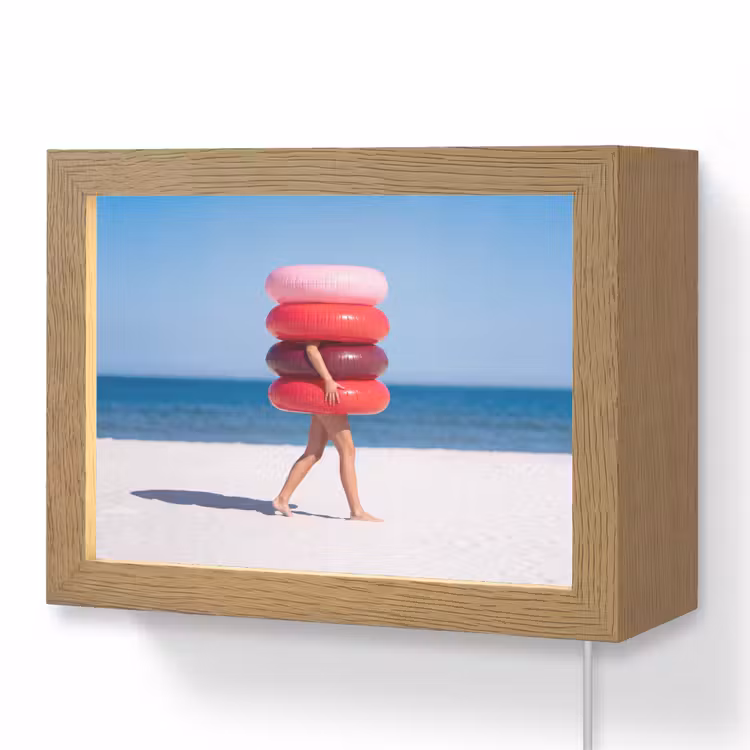 Lightbox - Wandlamp - Mensen - Strand - Zomer - Recreatie - Kleurrijk — 1