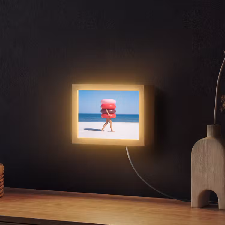 Lightbox - Wandlamp - Mensen - Strand - Zomer - Recreatie - Kleurrijk — 2