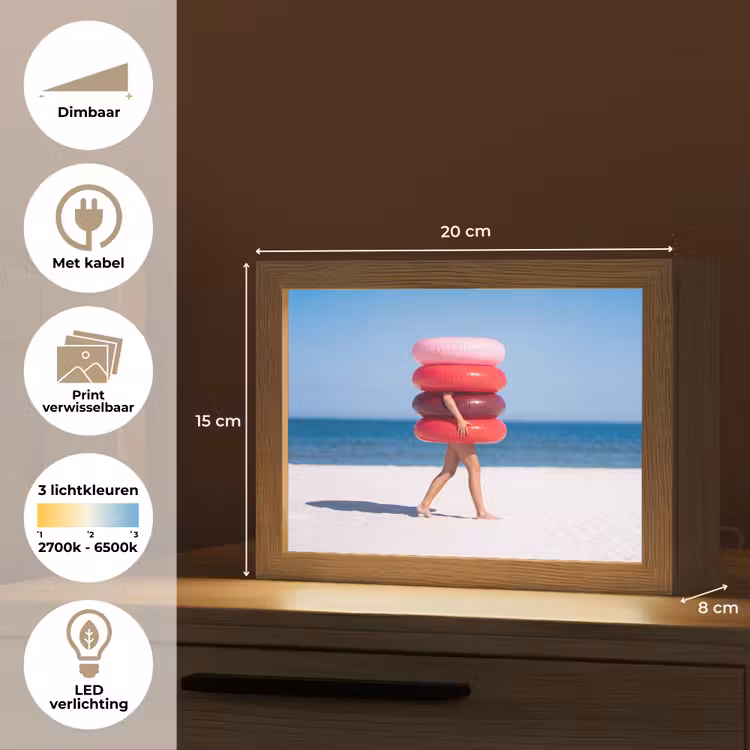 Lightbox - Wandlamp - Mensen - Strand - Zomer - Recreatie - Kleurrijk — 9