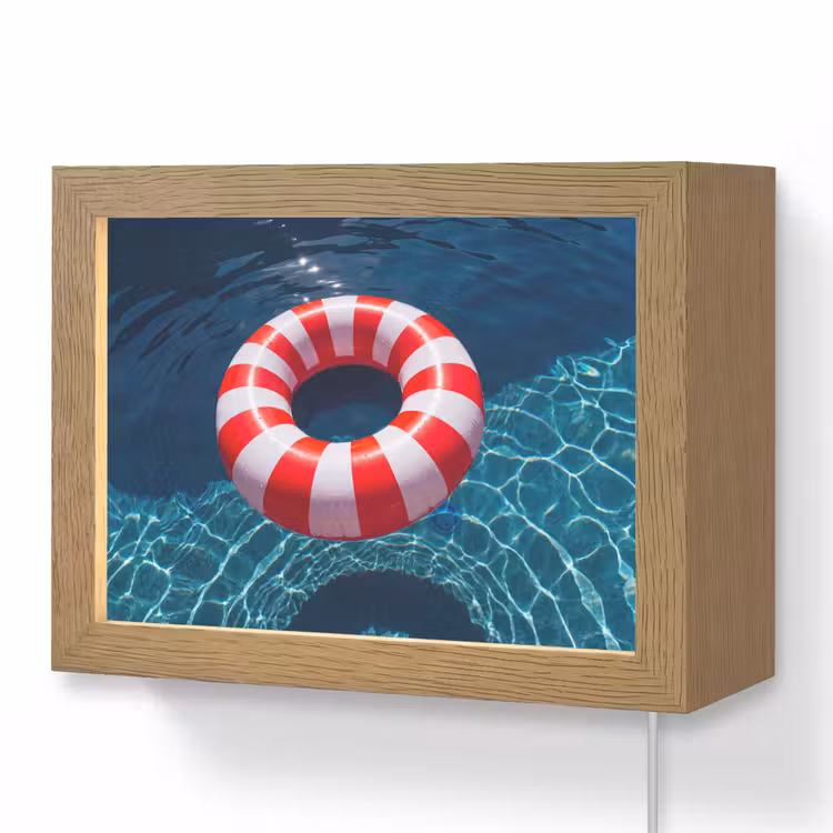 Lightbox - Wandlamp - Recreatie - Water - Zomer - Rood - Wit — 1