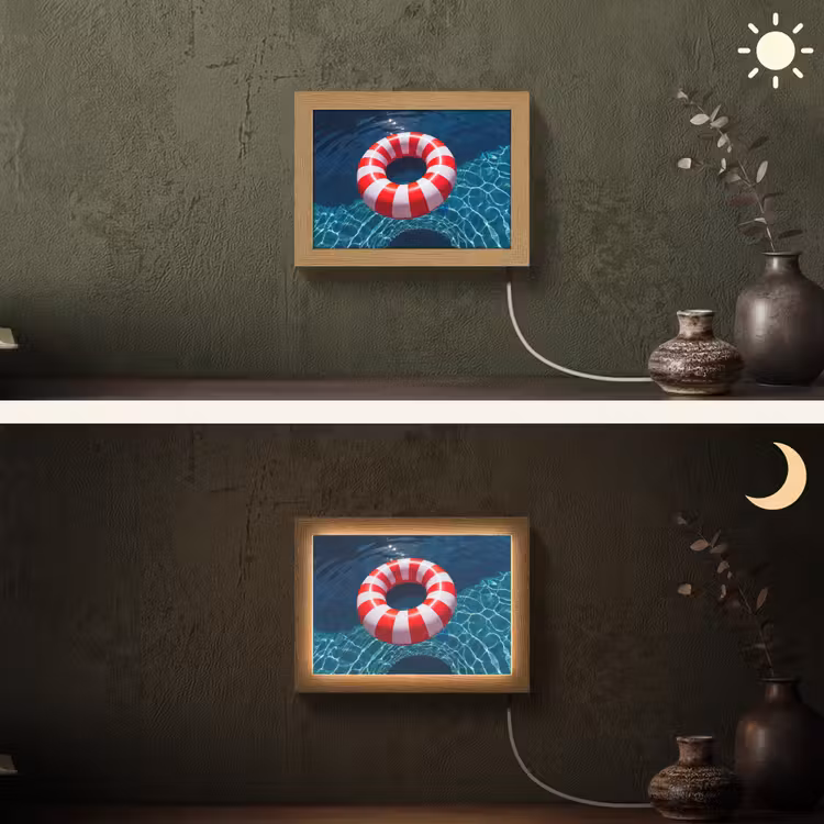 Lightbox - Wandlamp - Recreatie - Water - Zomer - Rood - Wit — 3