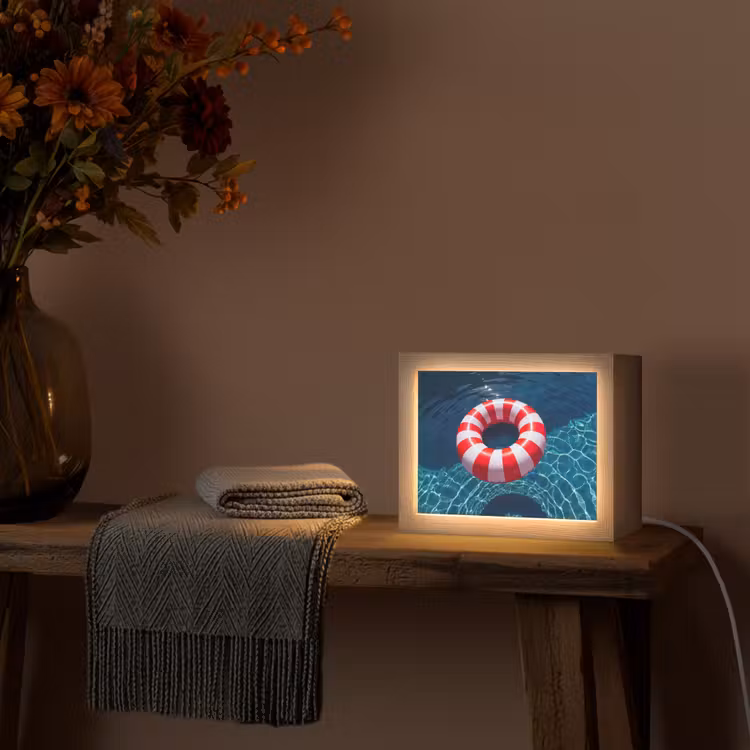 Lightbox - Wandlamp - Recreatie - Water - Zomer - Rood - Wit — 5
