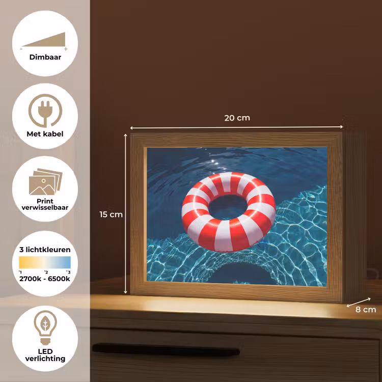 Lightbox - Wandlamp - Recreatie - Water - Zomer - Rood - Wit — 9