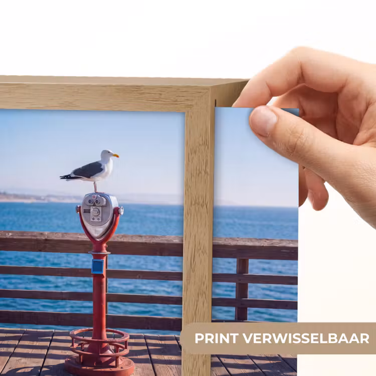 Lightbox - Wandlamp - Vogel - Verrekijker - Kust - Zee - Blauw — 6