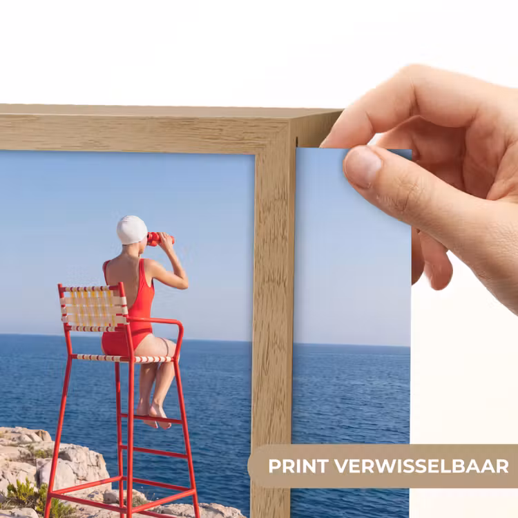 Lightbox - Wandlamp - Vrouw - Zee - Kust - Verrekijker - Rood — 6
