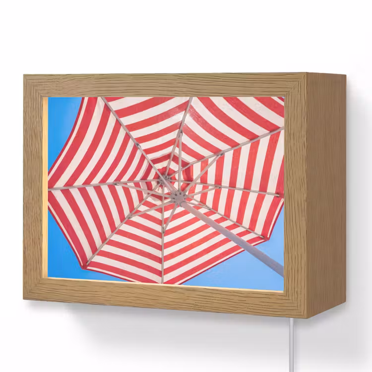 Lightbox - Wandlamp - Parasol - Strepen - Zomer - Rood - Blauw — 1
