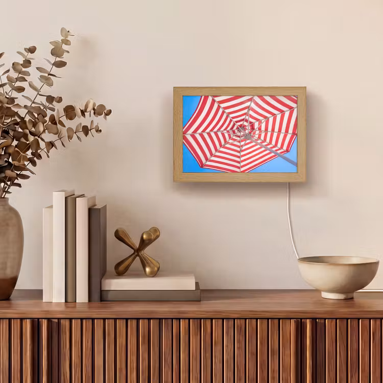 Lightbox - Wandlamp - Parasol - Strepen - Zomer - Rood - Blauw — 4