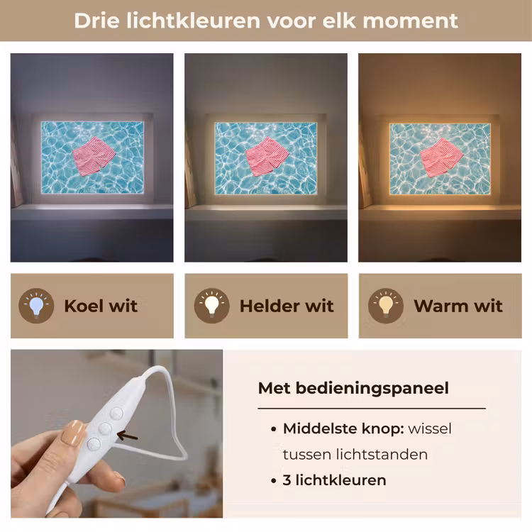 Lightbox - Wandlamp - Zwemkleding - Gestreept - Water - Zomer - Rood-wit — 7