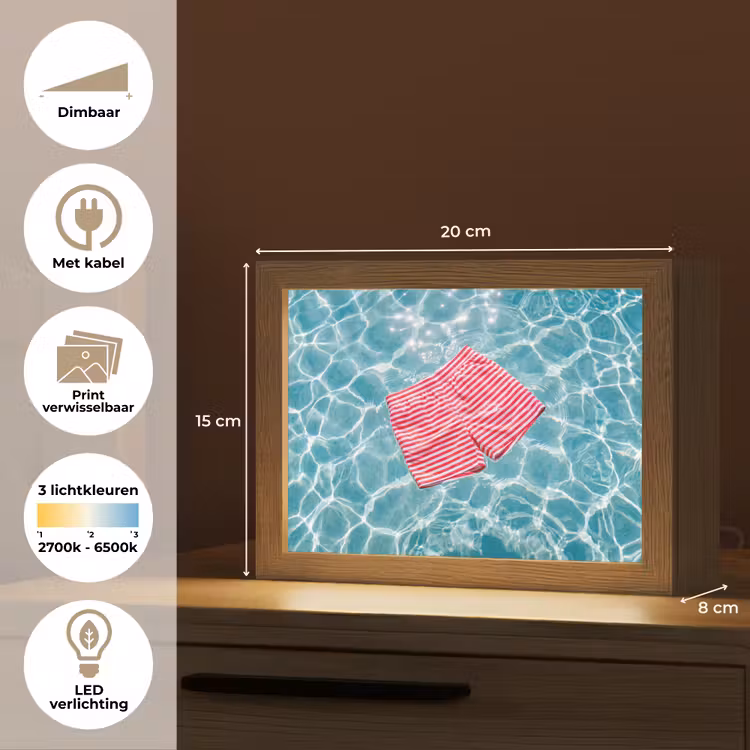 Lightbox - Wandlamp - Zwemkleding - Gestreept - Water - Zomer - Rood-wit — 9