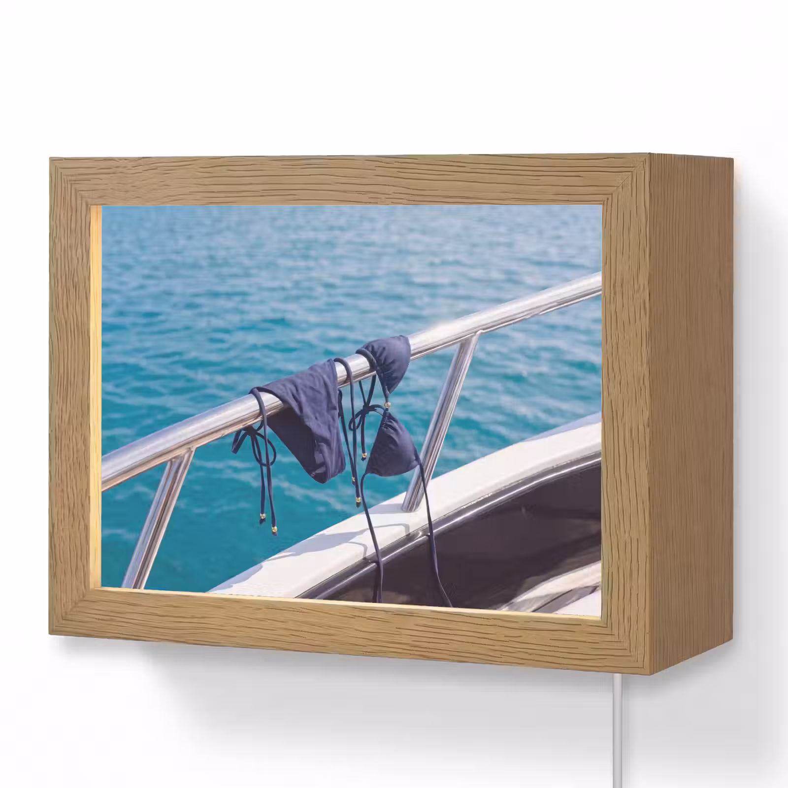 Lightbox - Wandlamp - Bikini - Reling - Zee - Zomer - Blauw — 1