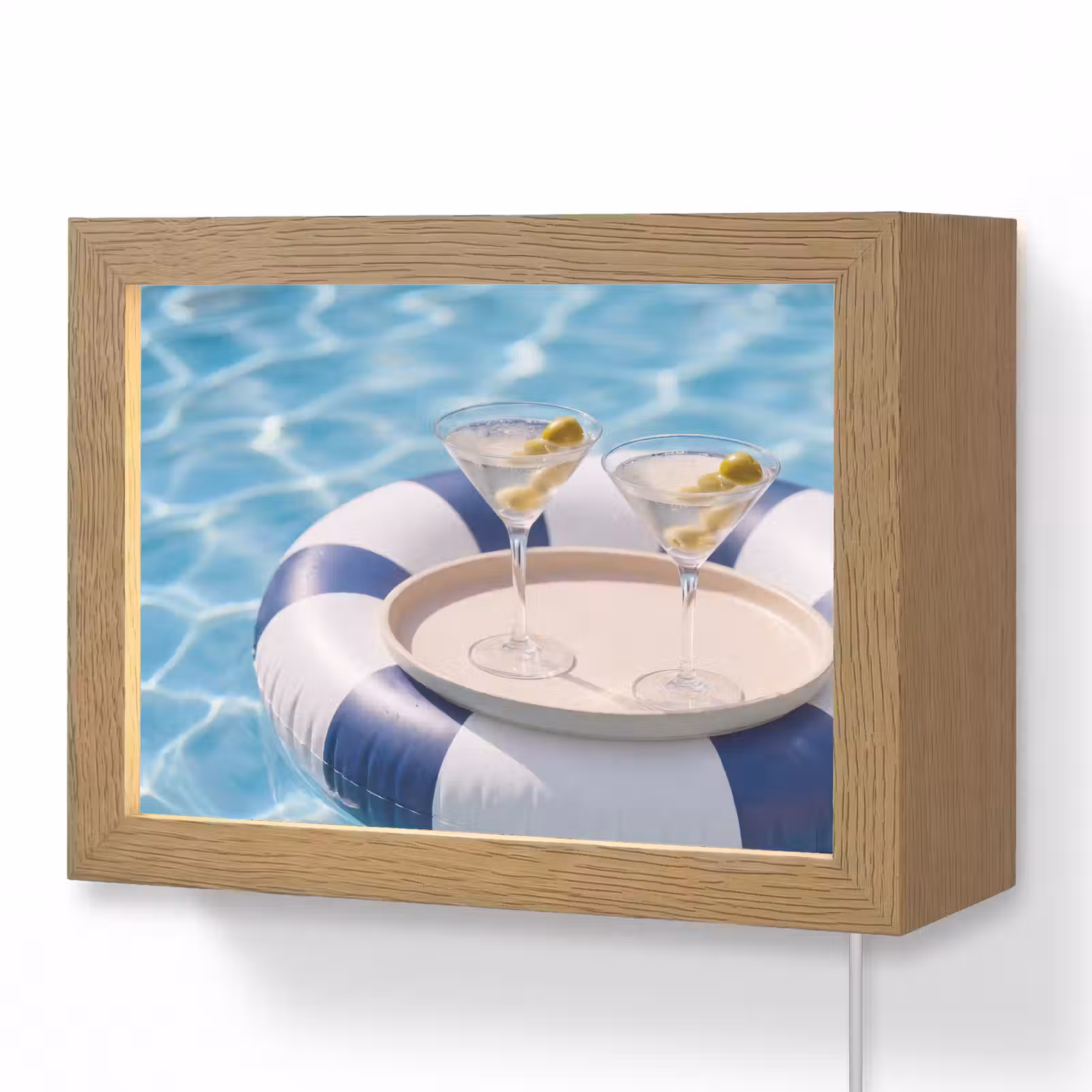Lightbox - Wandlamp - Cocktail - Zwembad - Zomer - Blauw — 1